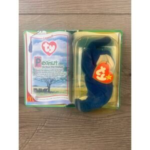 Peanut The Royal Blue Elephant Ty Beanie Babies Rare Mcdonald's 1995 Stuff Toy